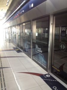 a train with glass doors