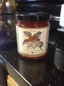 a jar of jam on a counter