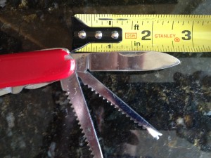 a knife and a tape measure