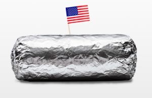 a silver object with a flag on it